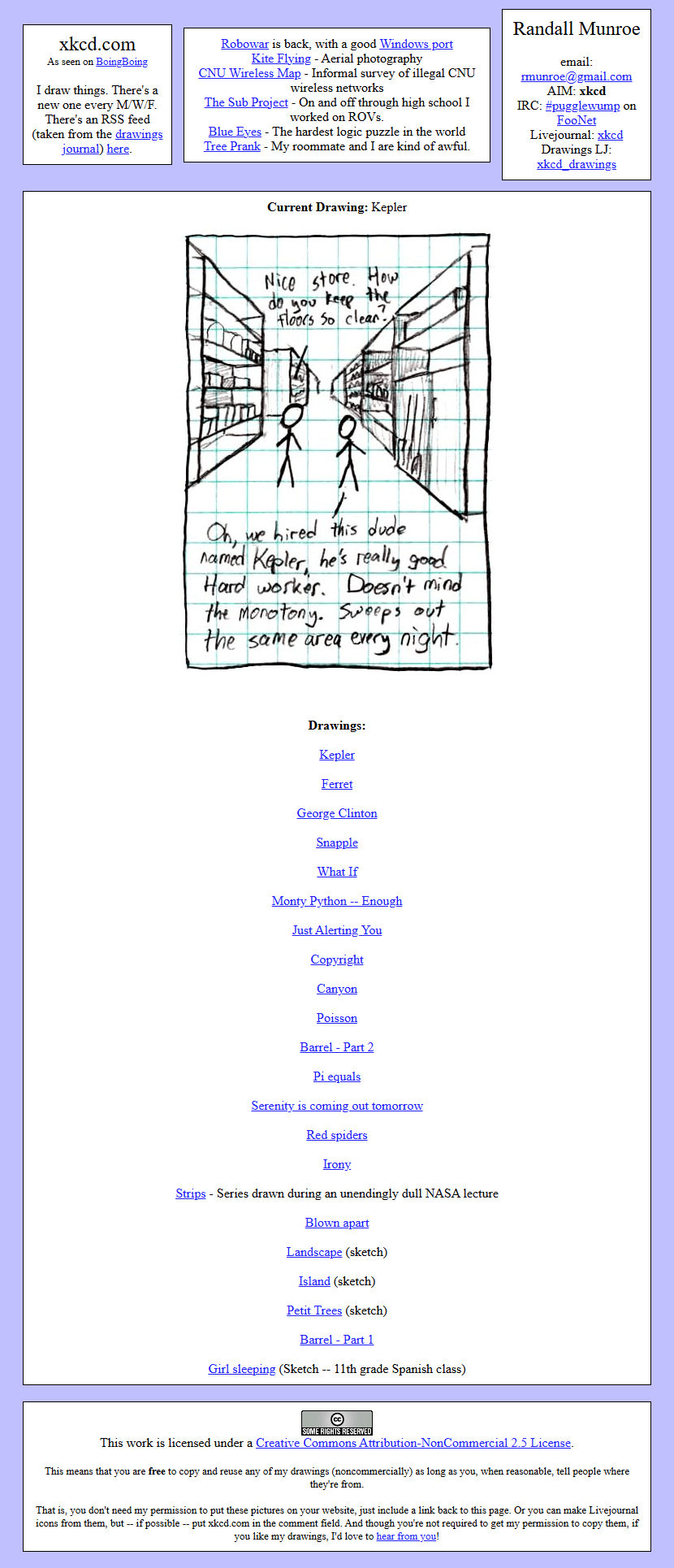 xkcd website in 2005
