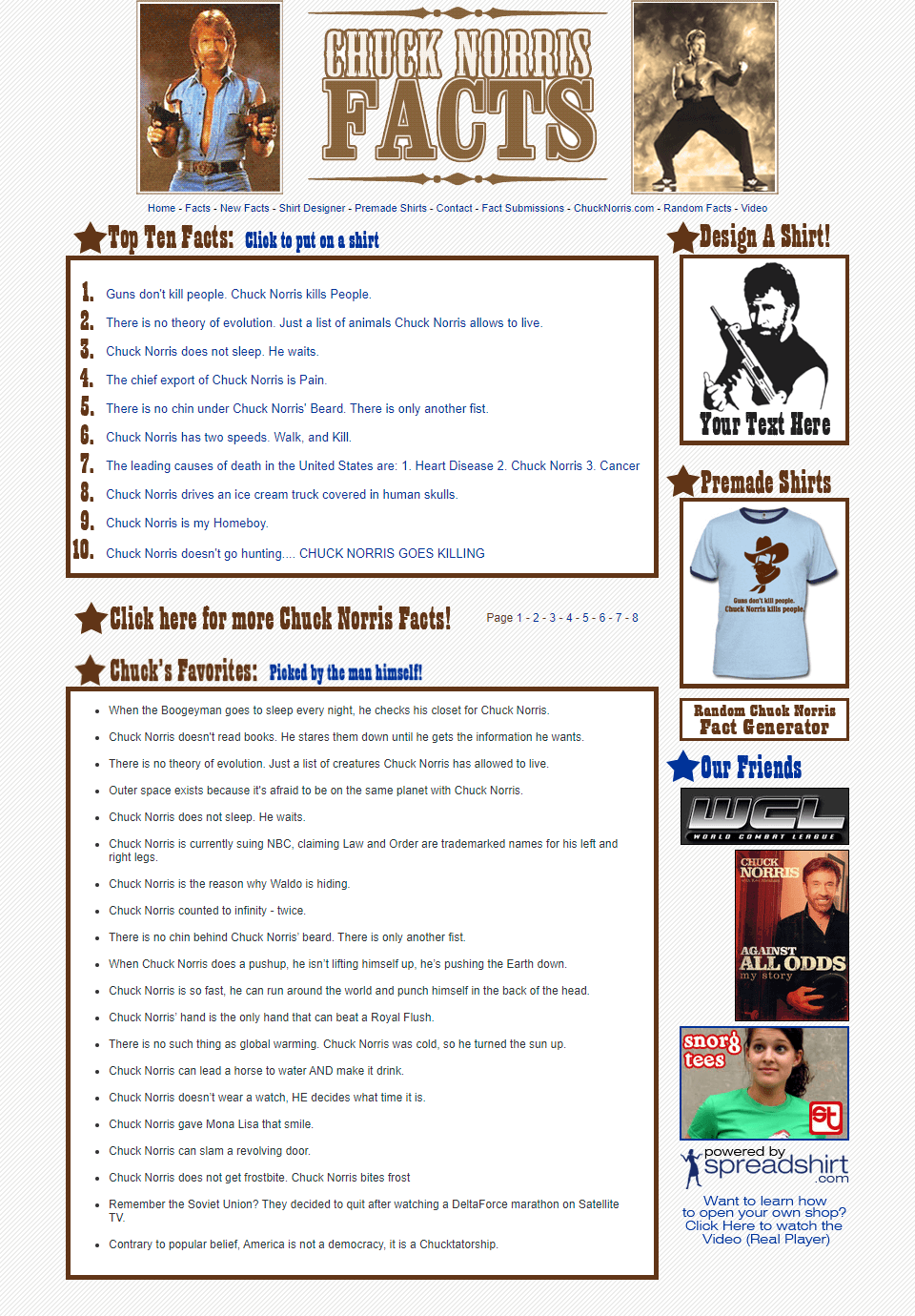 Chuck Norris Facts website in 2006