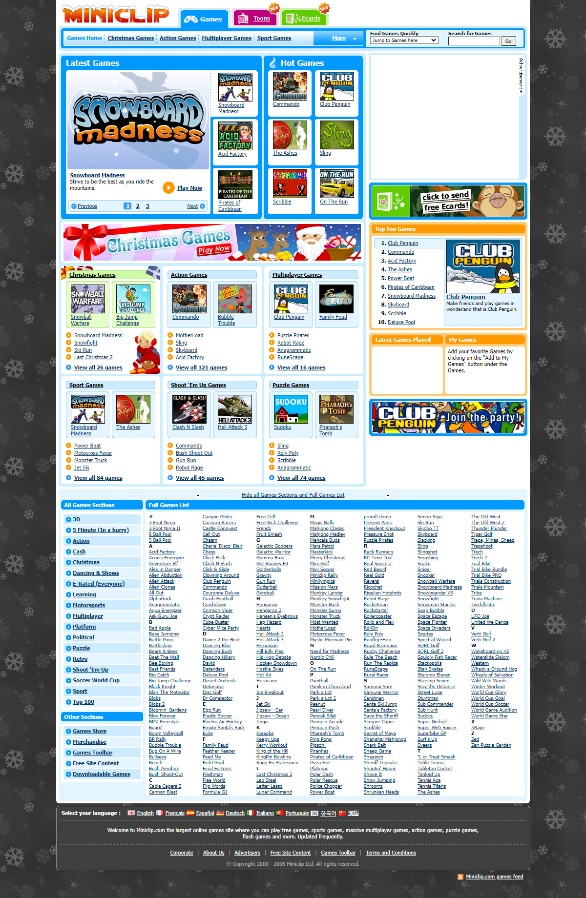 MiniClip website in 2006