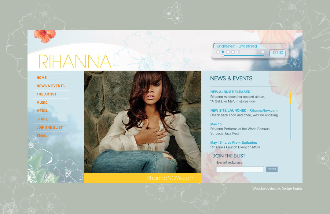 Rihanna in 2006 Web Design Museum