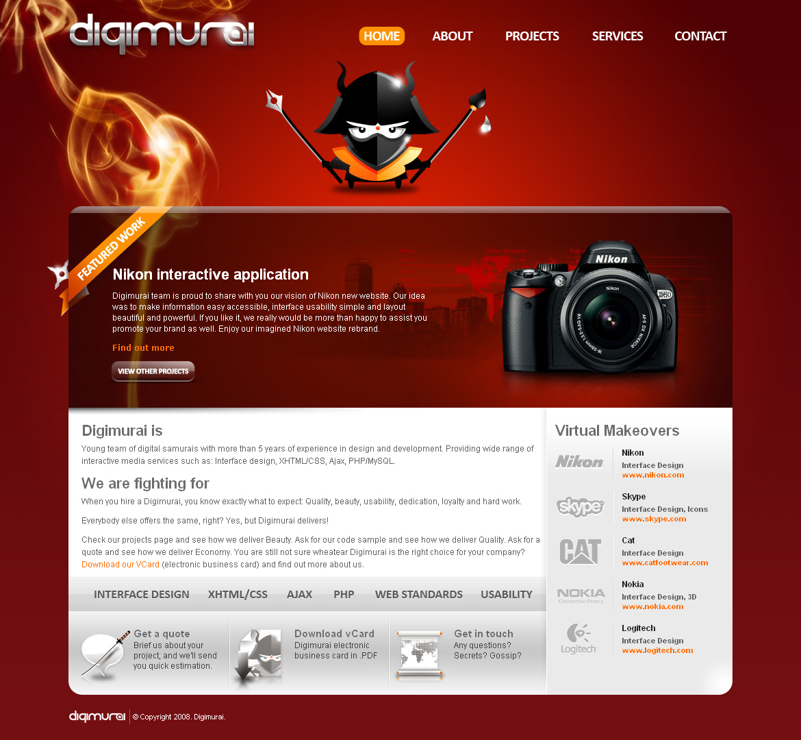 Digimurai website in 2008