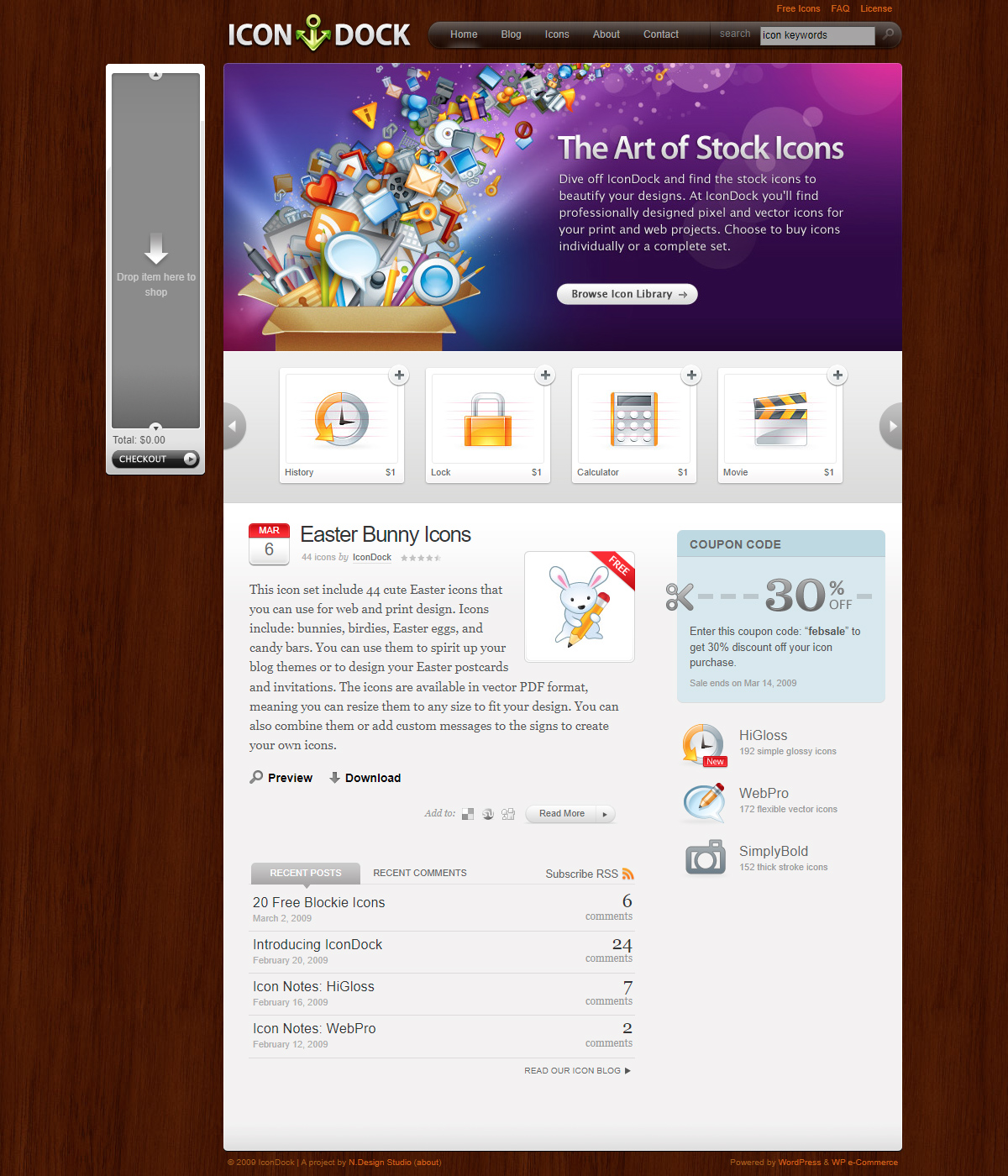IconDock website in 2009