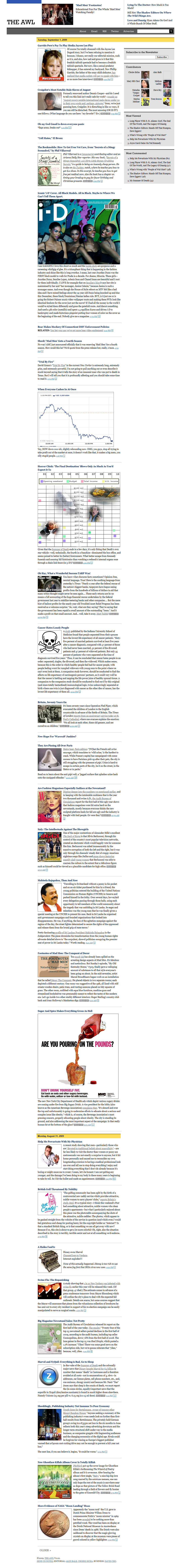 The Awl website in 2009