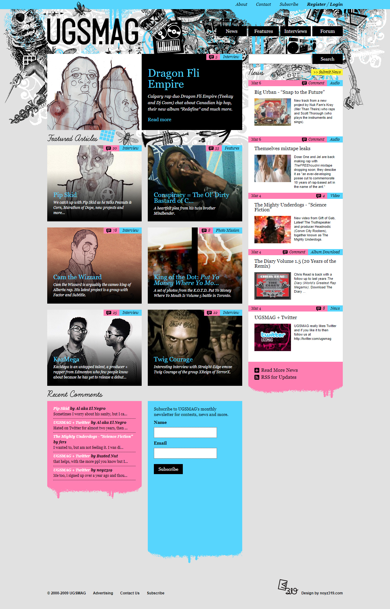 UGSMAG website in 2009