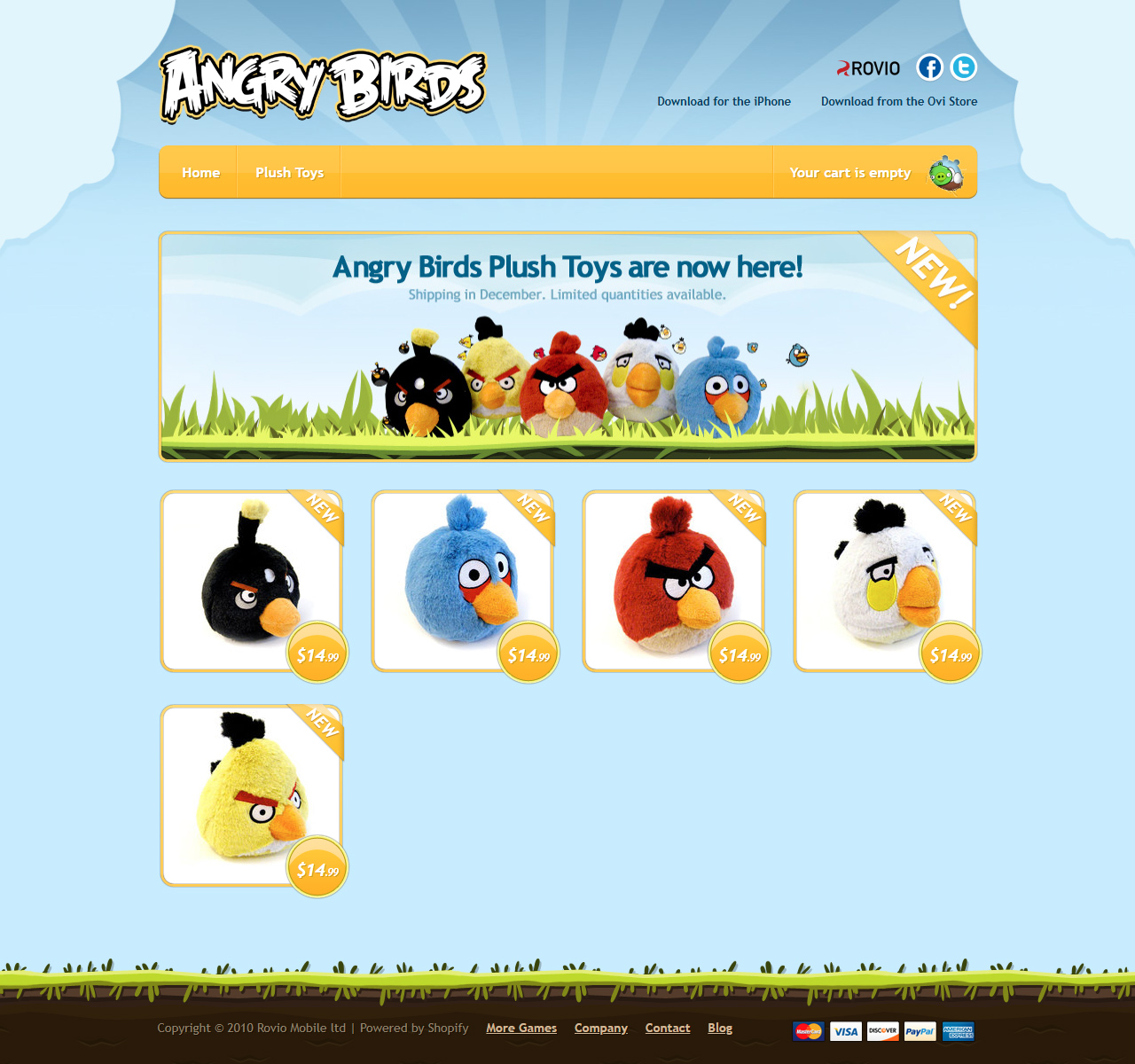 Angry Birds website in 2010