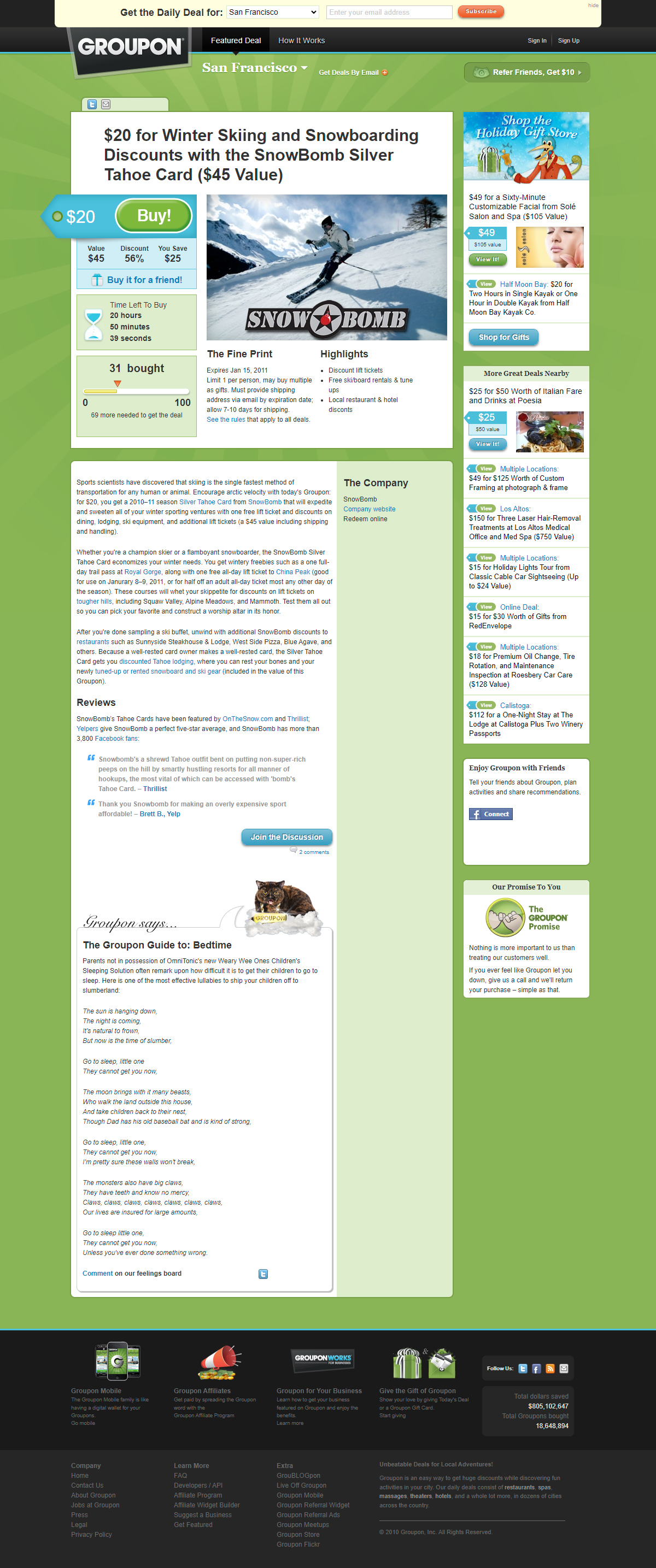 Groupon website in 2010