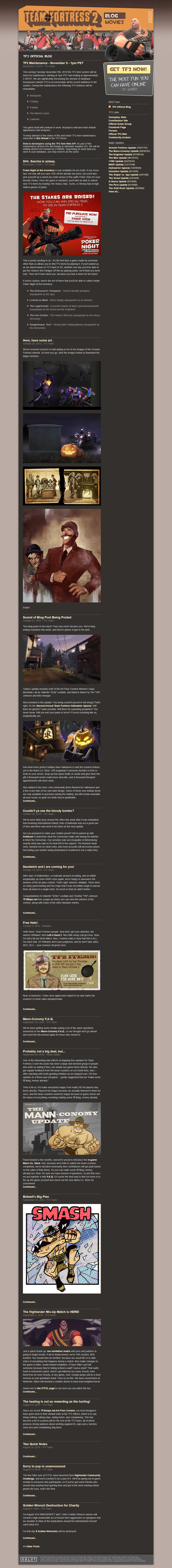 Team Fortress 2 website in 2010