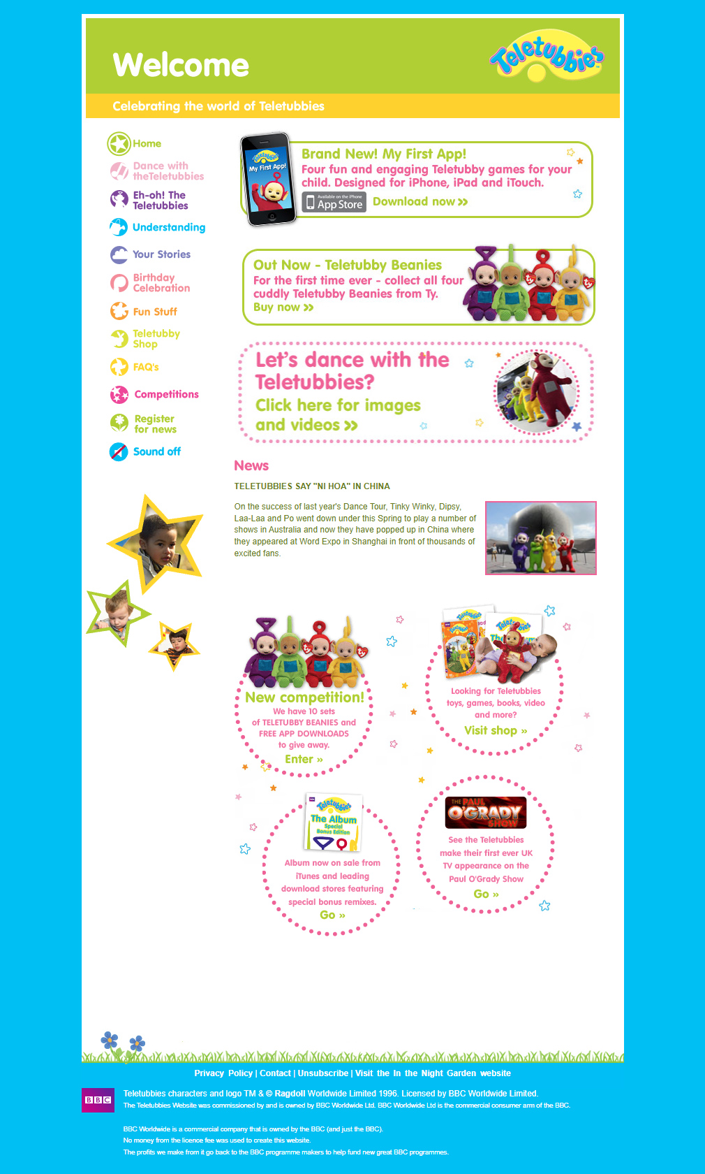 Teletubbies website in 2010