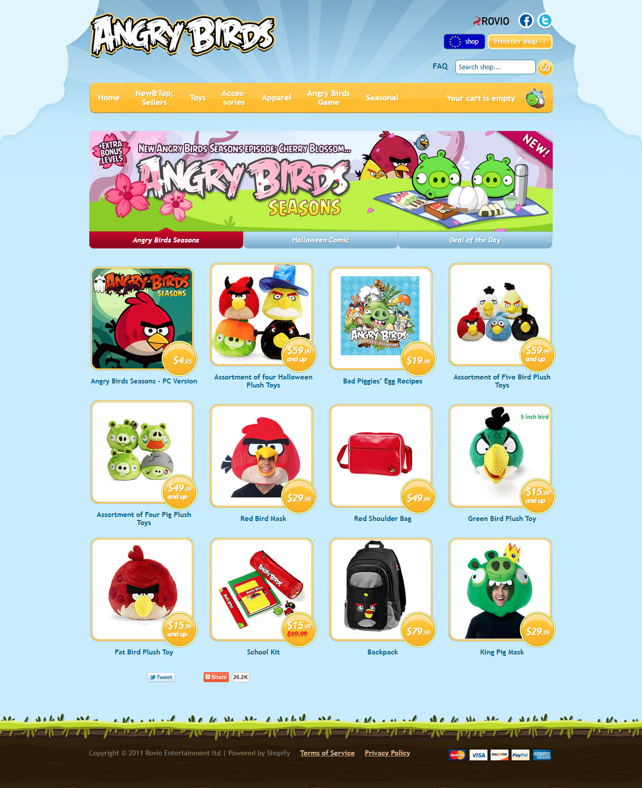 Angry Birds website in 2011