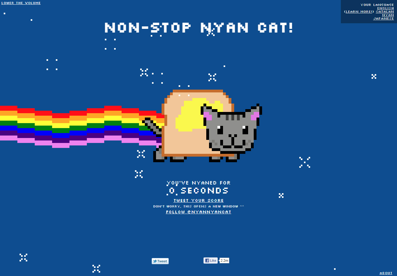 Non-Stop Nyan Cat website in 2011