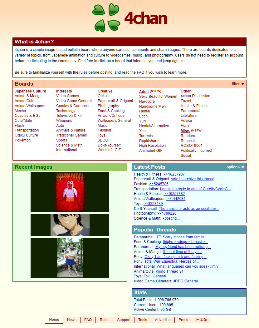 4chan website in 2012