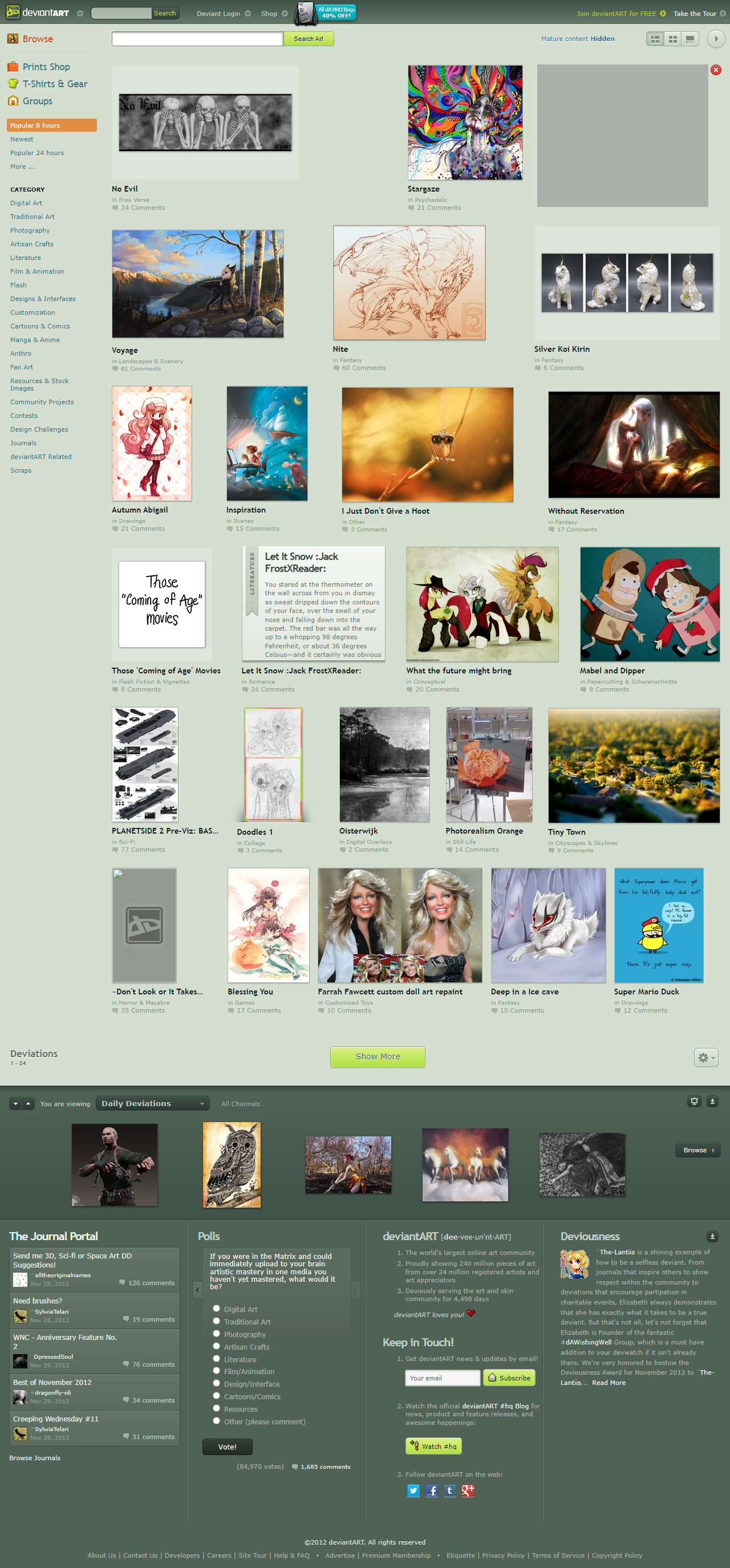 DeviantArt website in 2012