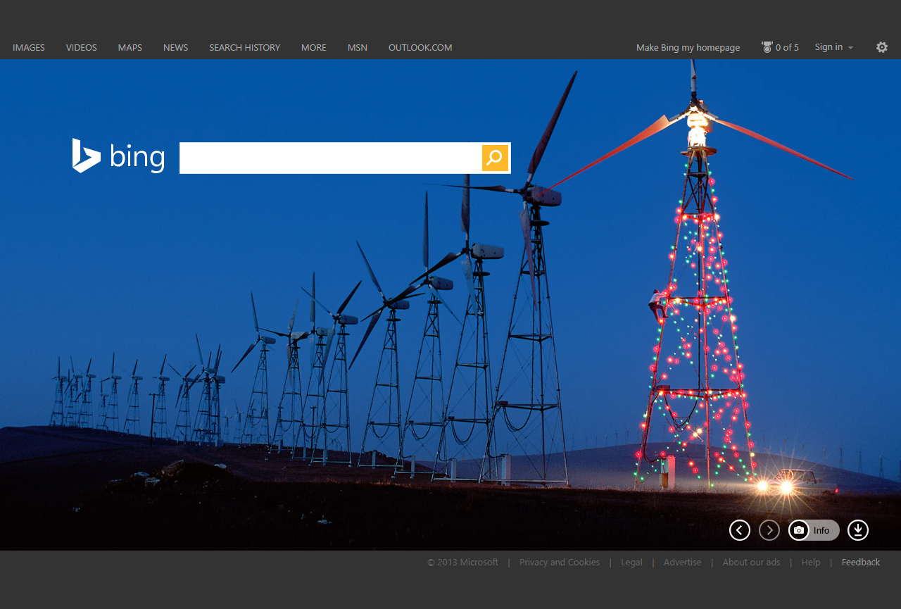 Bing website in 2013