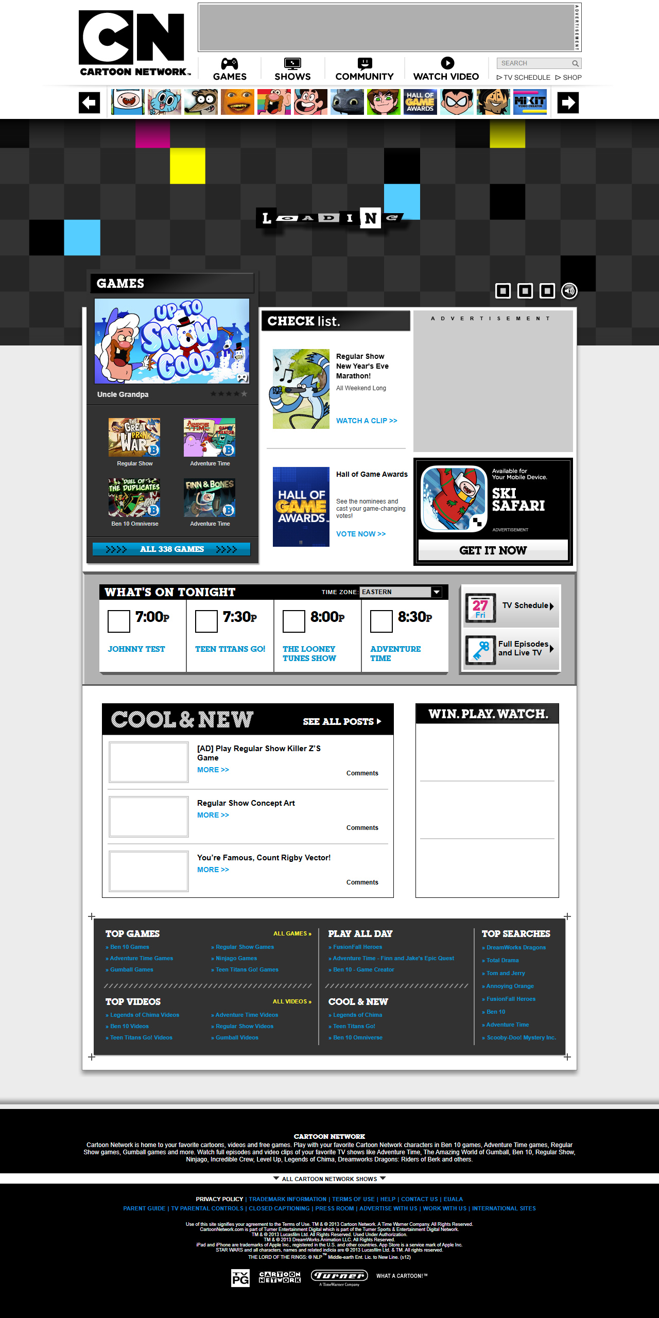 Cartoon Network website in 2013