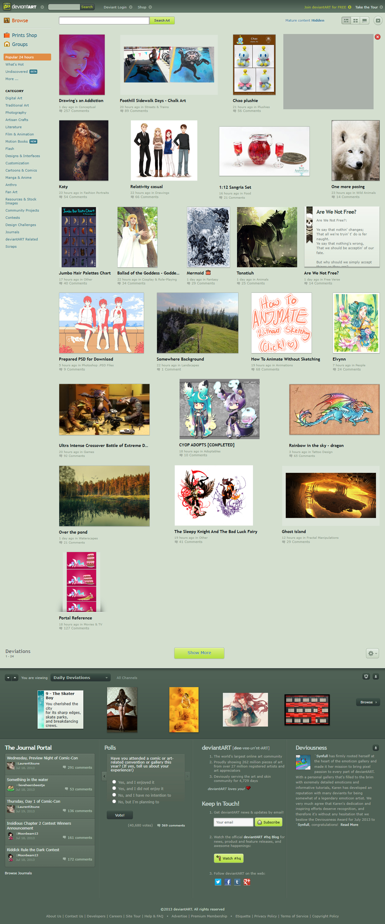DeviantArt website in 2013