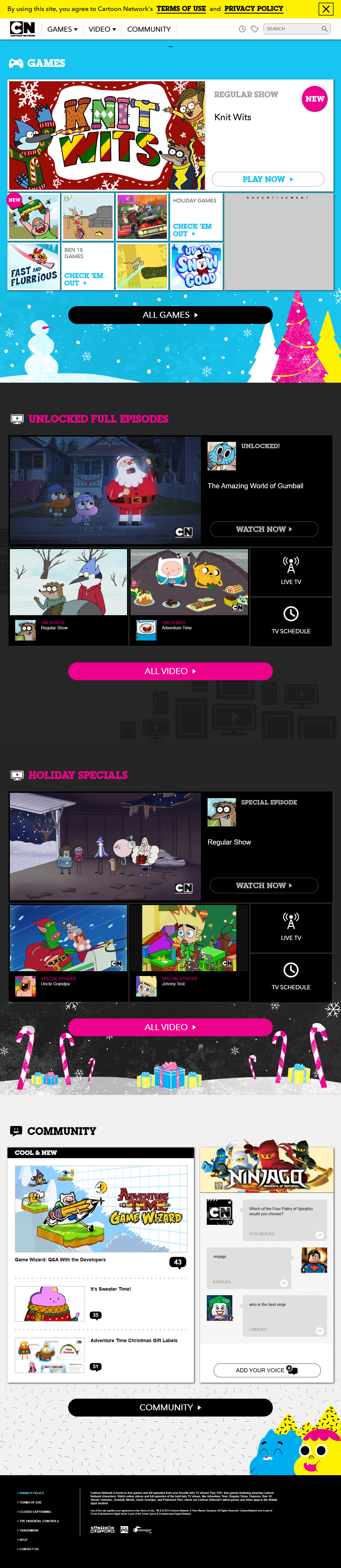 Cartoon Network website in 2014