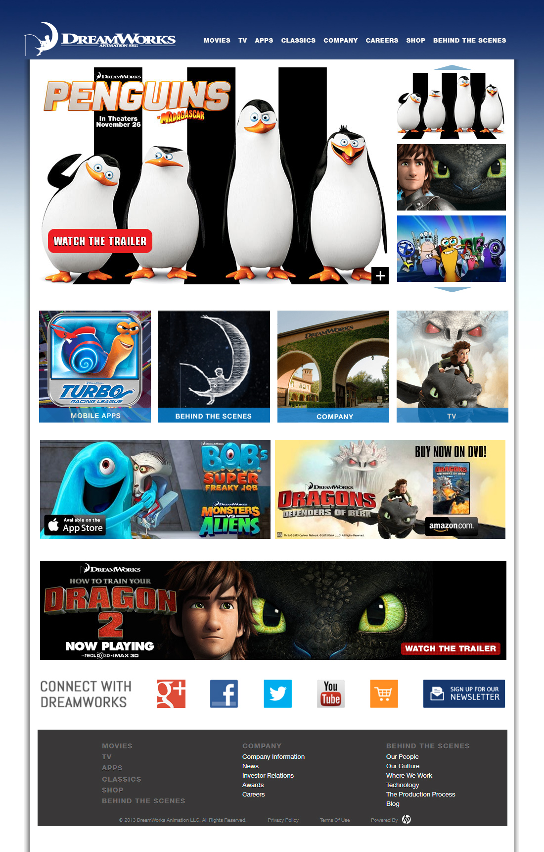 DreamWorks Animation website in 2014