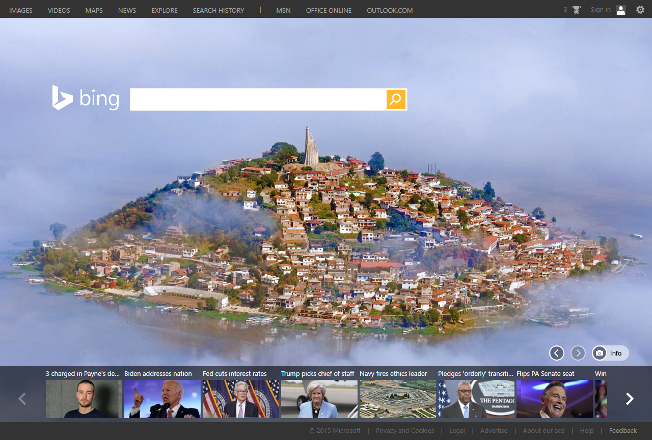 Bing website in 2015