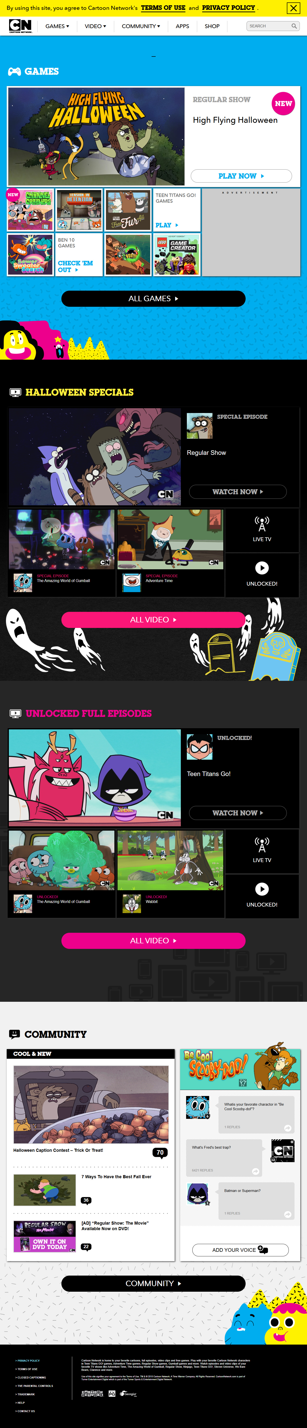 Cartoon Network website in 2015