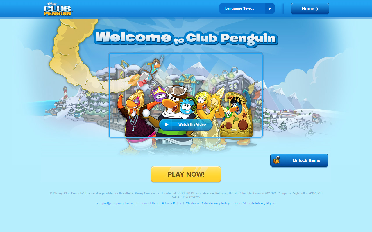 Club Penguin website in 2015