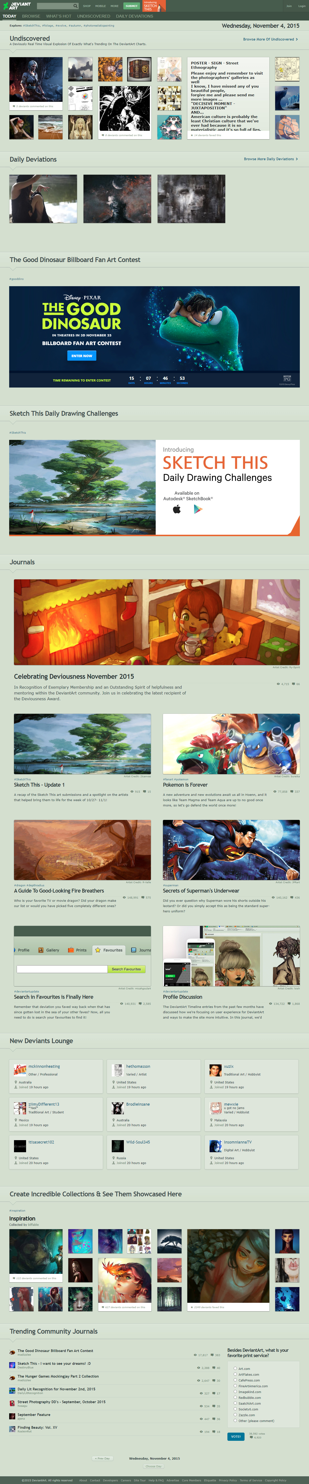 DeviantArt website in 2015