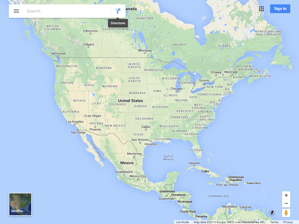 Google Maps website in 2015