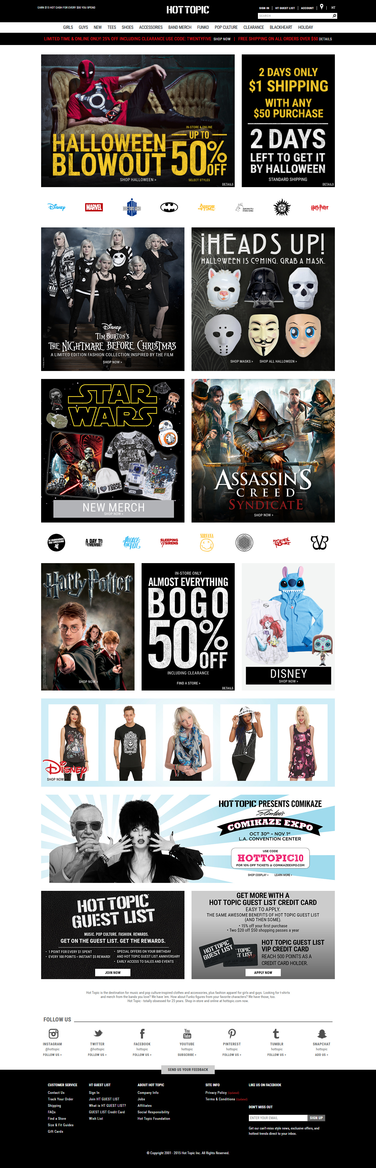 Hot Topic website in 2015
