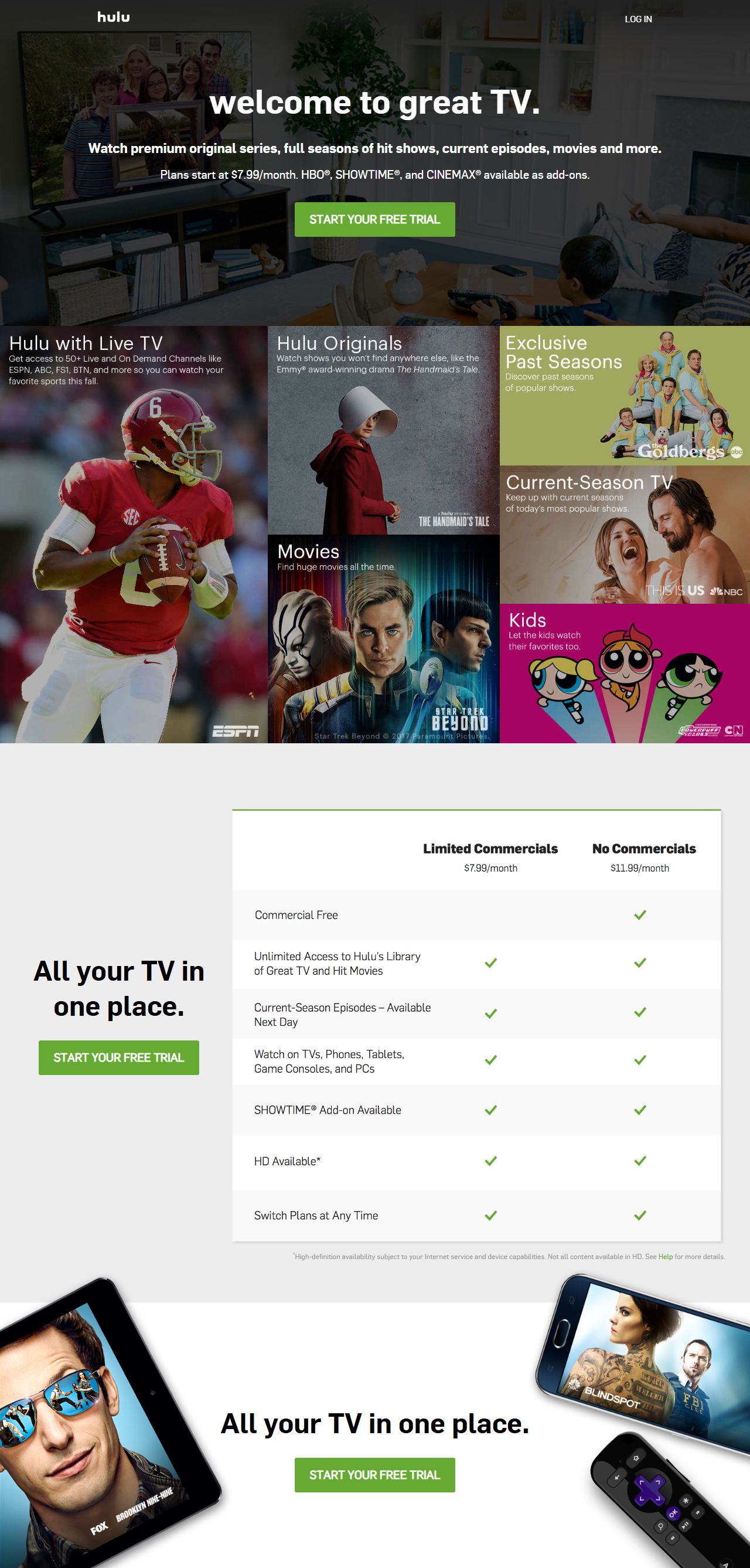Hulu website in 2015