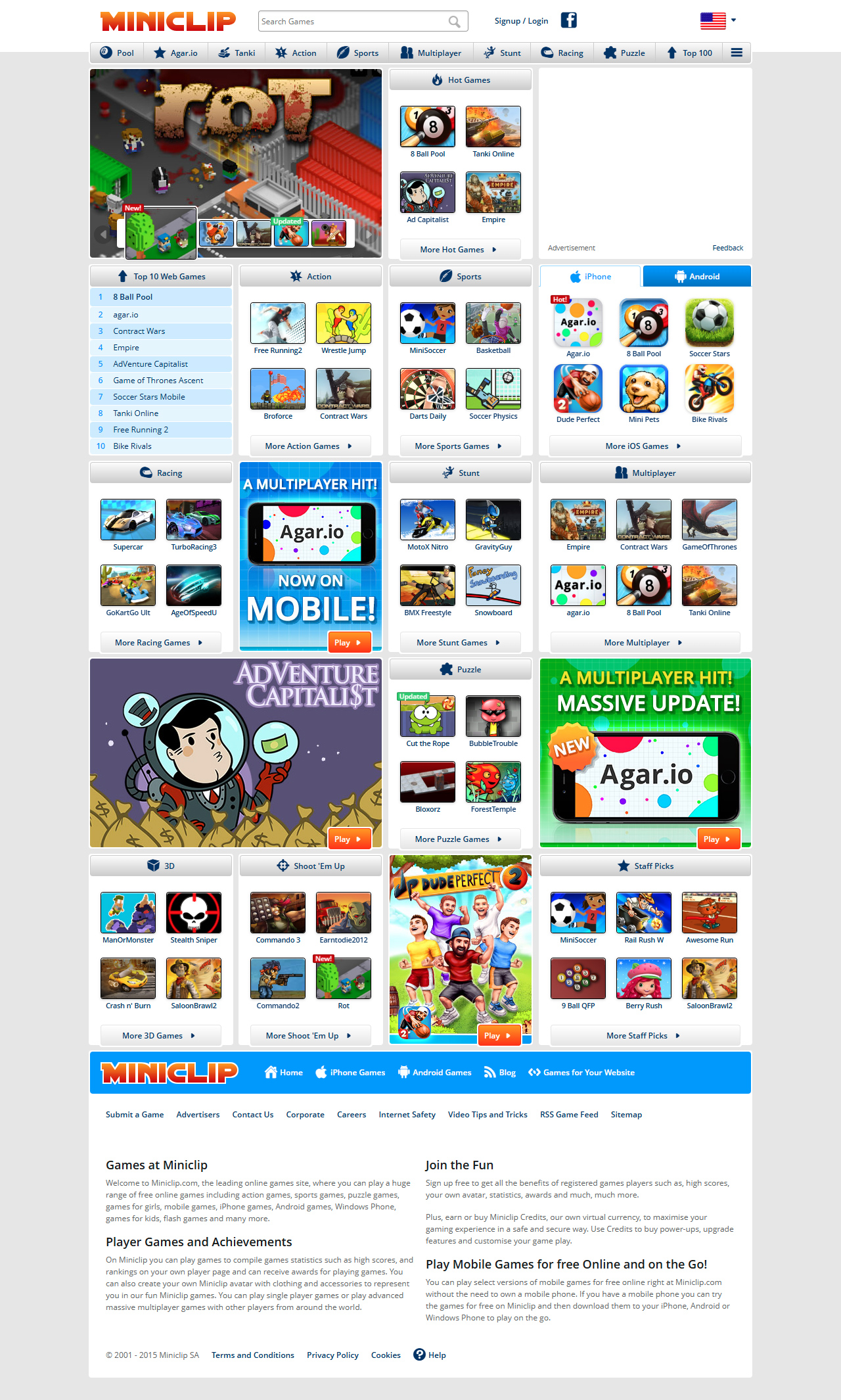 MiniClip website in 2015