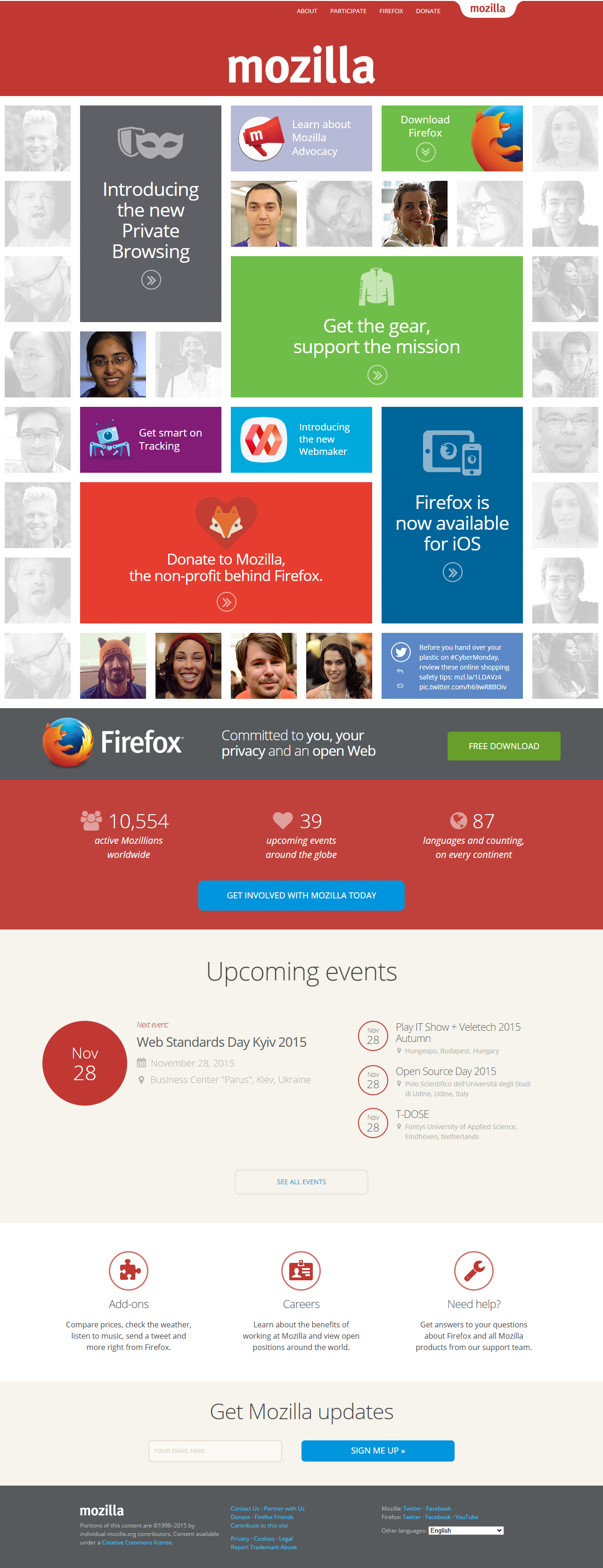 Mozilla.org website in 2015
