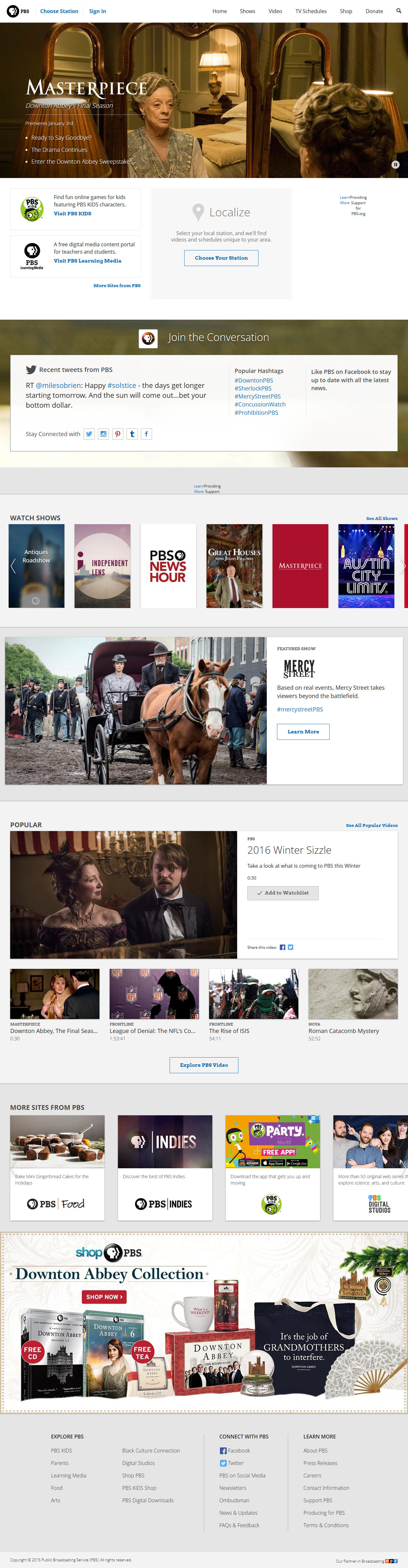 PBS website in 2015