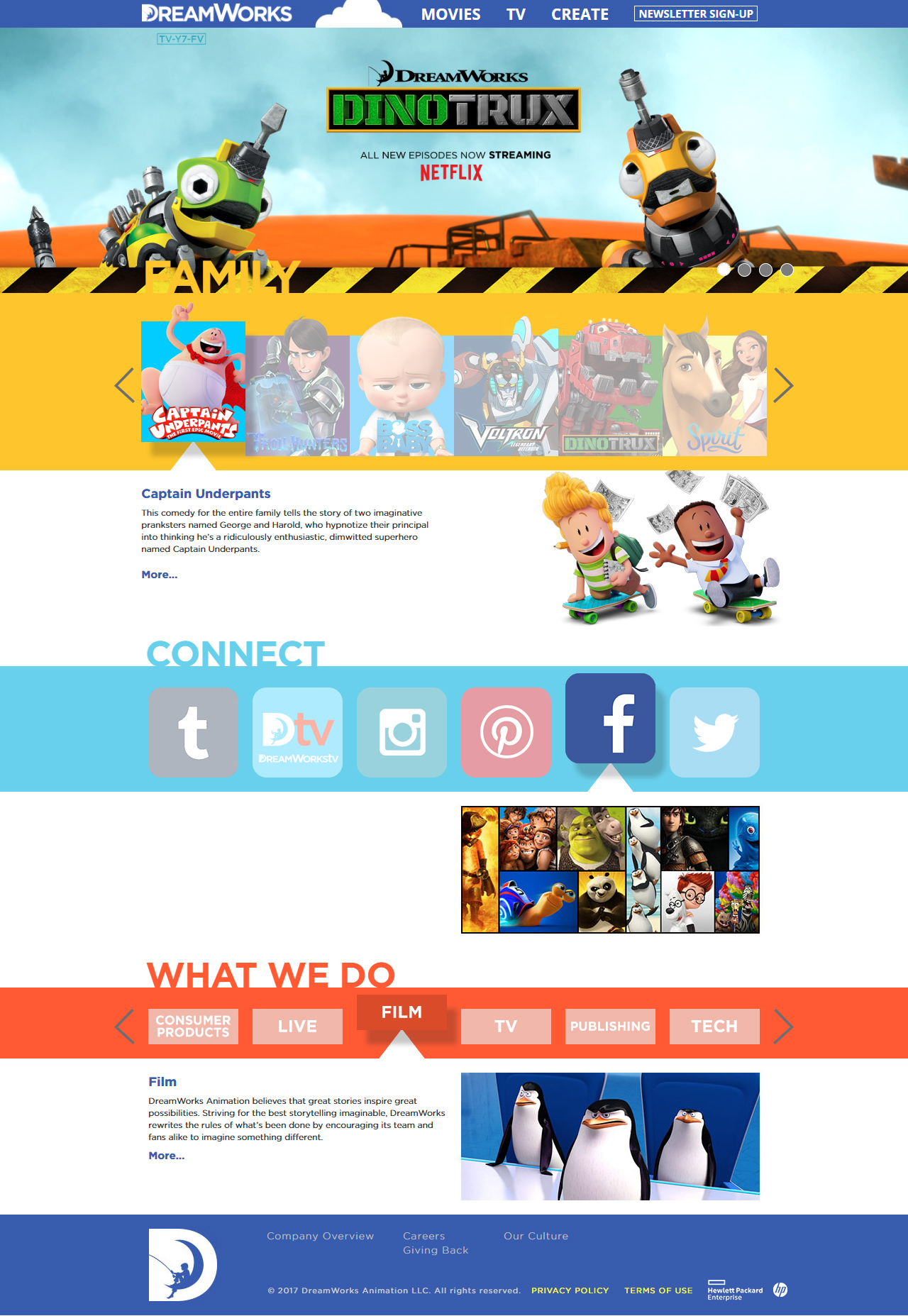 DreamWorks Animation website in 2017