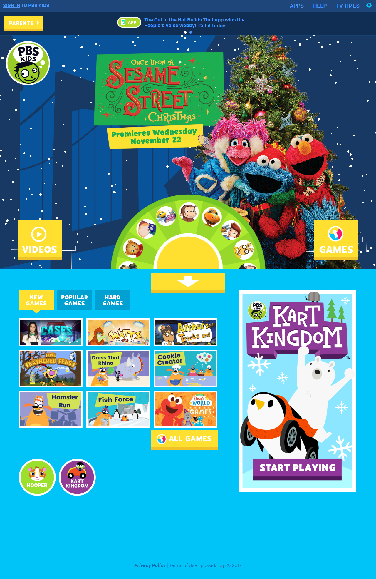 PBS Kids website in 2017