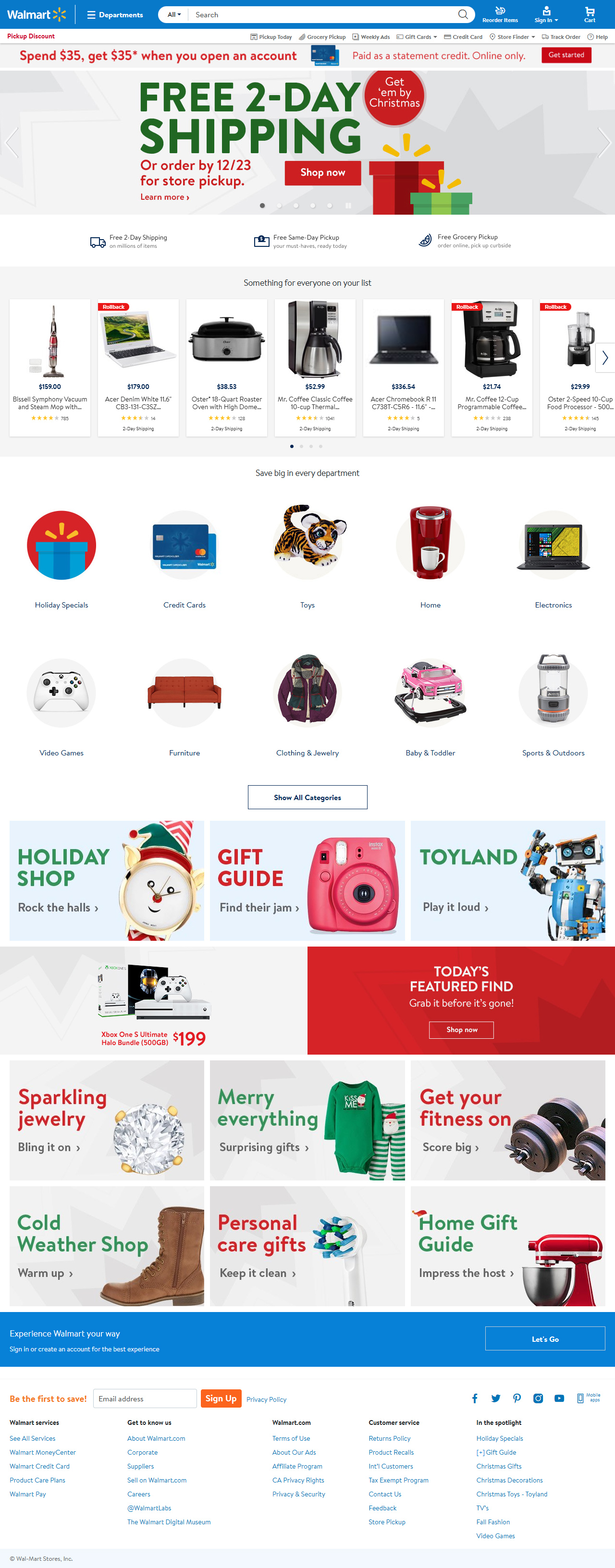 Walmart website in 2017