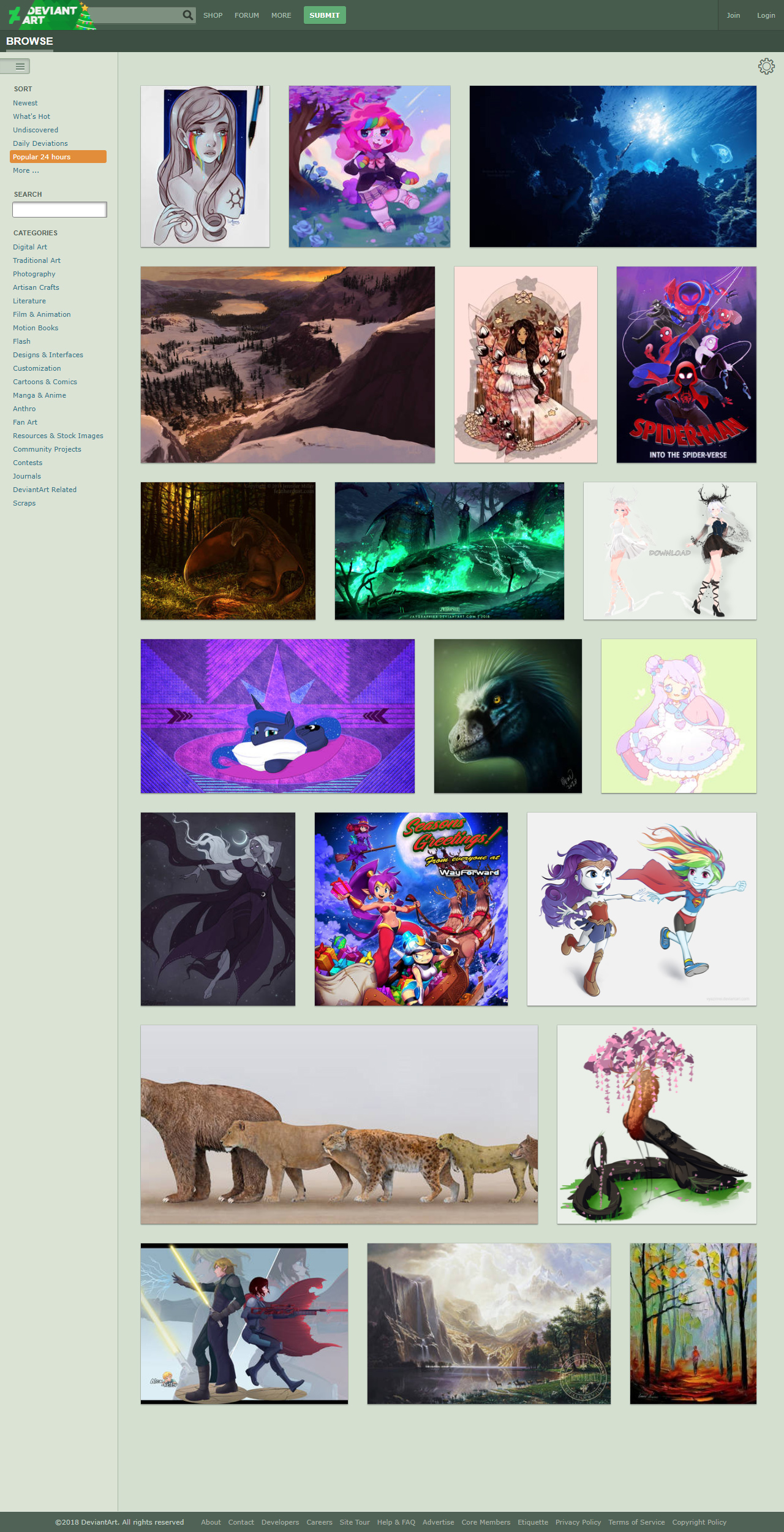 DeviantArt website in 2018