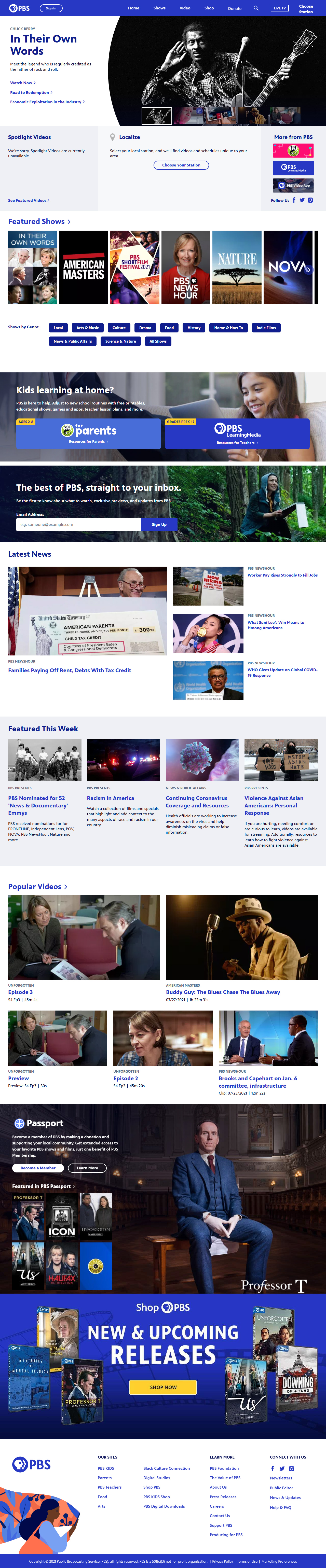 PBS website in 2021