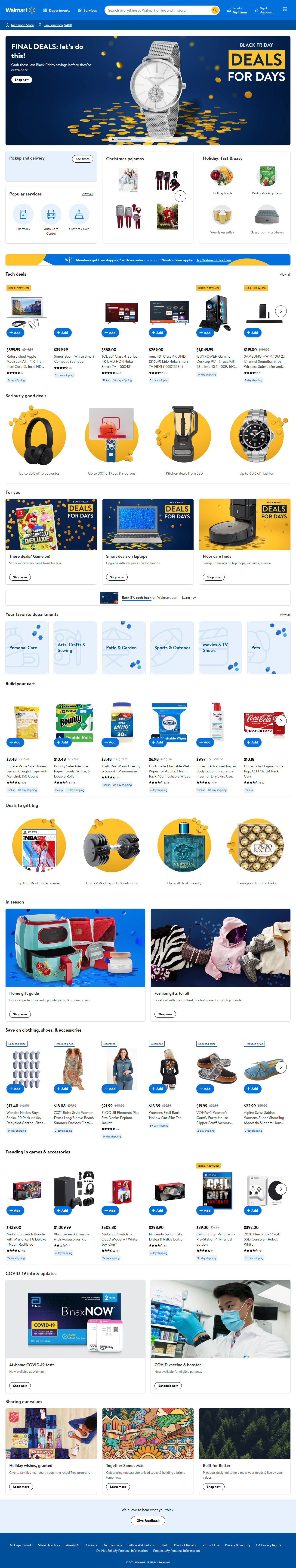 Walmart website in 2021