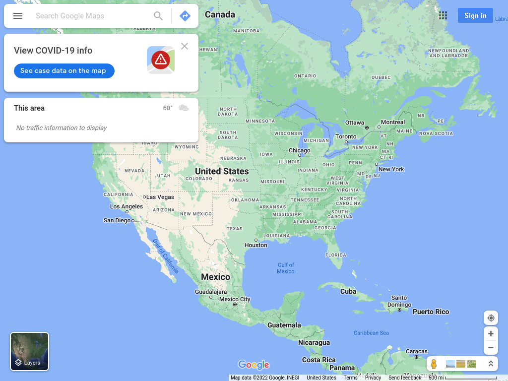 Google Maps website in 2022