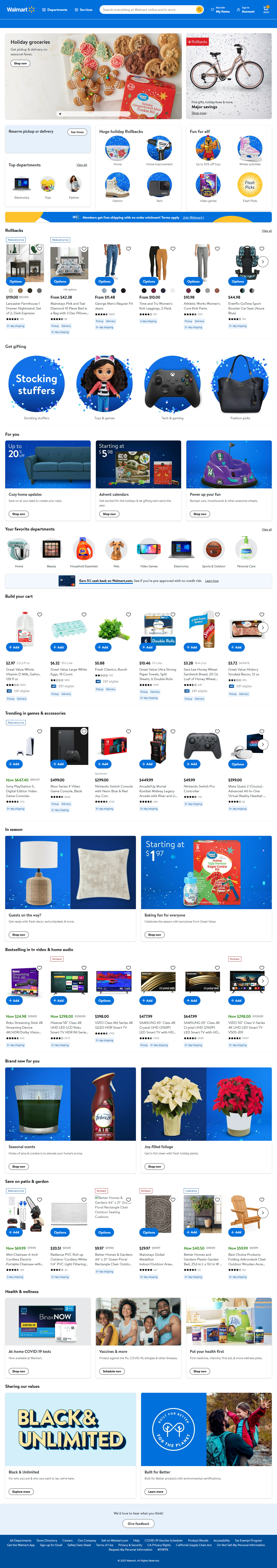 Walmart website in 2022