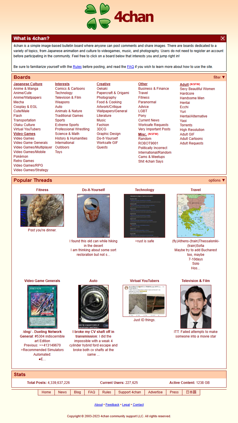 4chan website in 2023