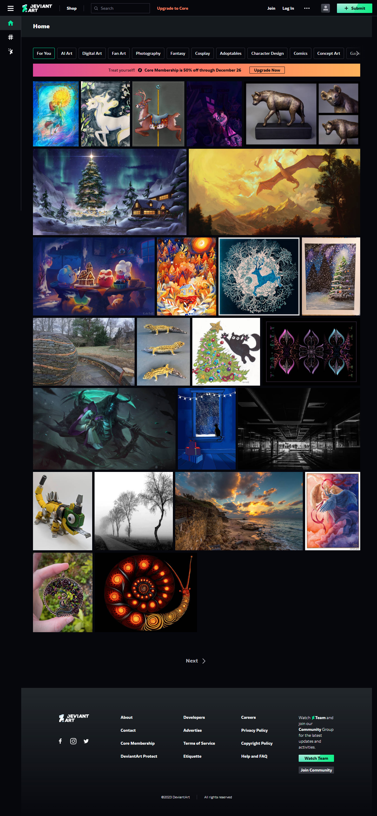 DeviantArt website in 2023