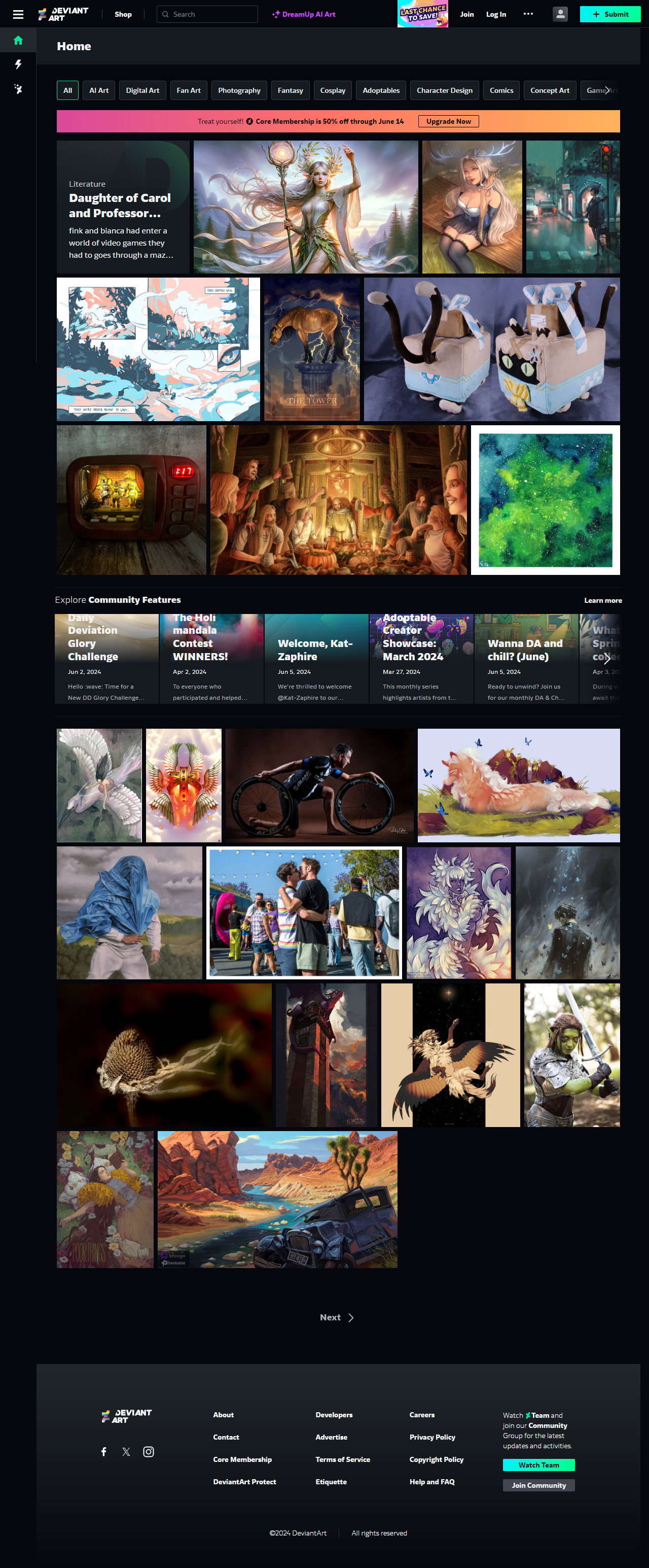 DeviantArt website in 2024