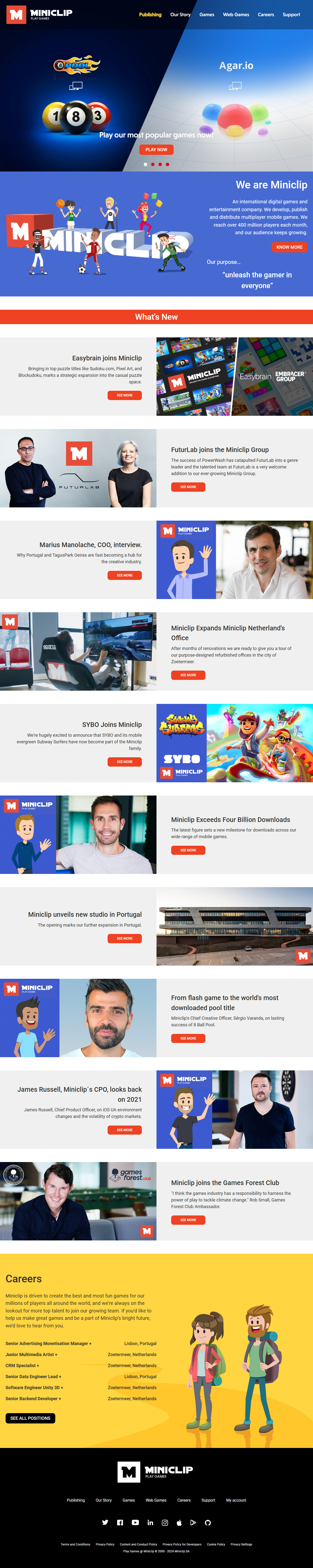 MiniClip website in 2024