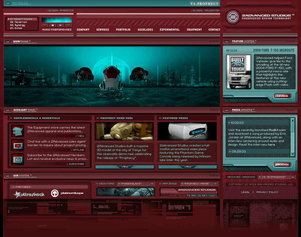 2Advanced Studios v4 flash website in 2003