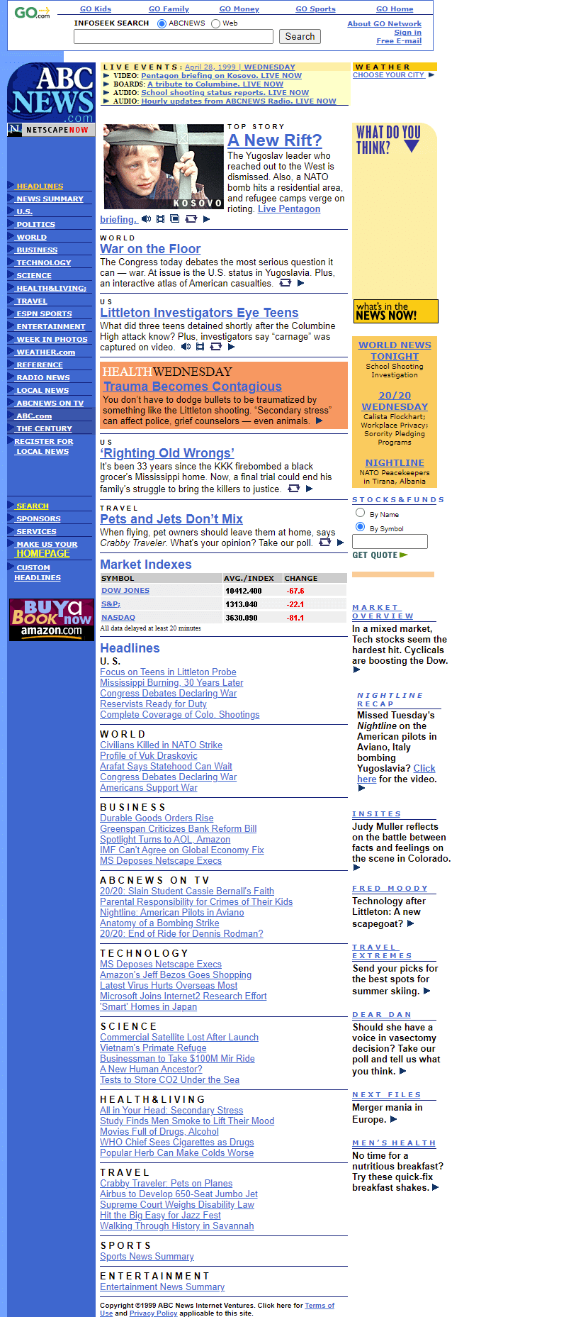 ABC News website in 1999
