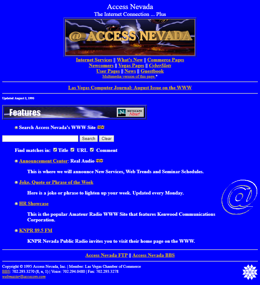 Access Nevada in 1995