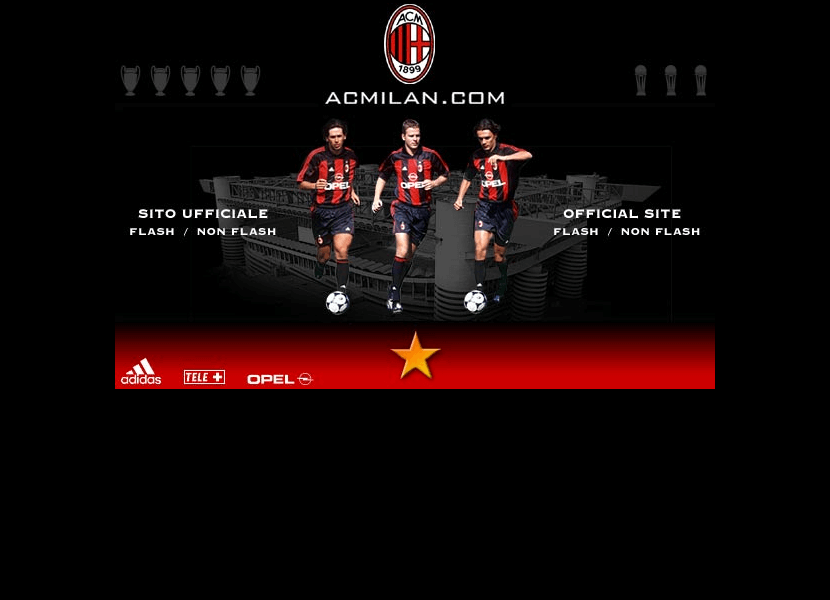 A.C. Milan website in 2000