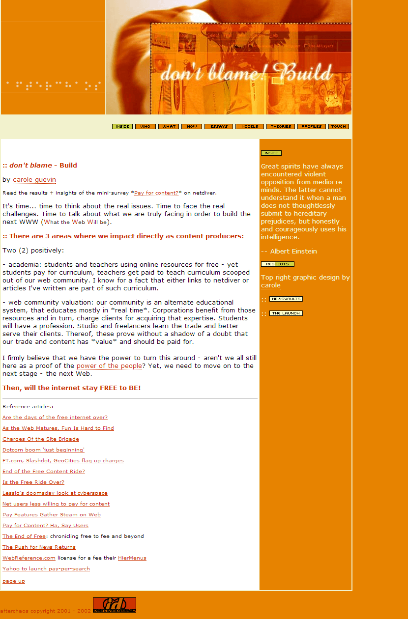 After Chaos website in 2002