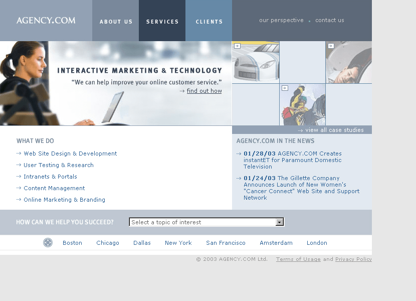 Agency.com website in 2003