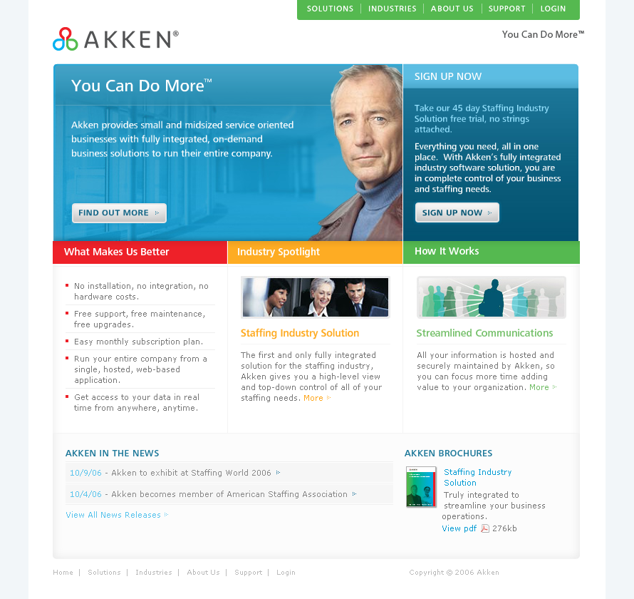Akken website in 2006